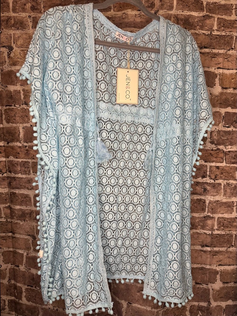 Jen & Co Light Blue Lace Swim Coverup